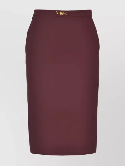Elisabetta Franchi Tailored Skirts With High Waist And Back Slit In Burgundy
