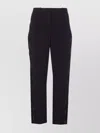 Elisabetta Franchi Light Crepe Trousers With Tuxedo Detail In Black