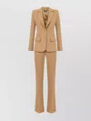 Elisabetta Franchi Tailored Suit With Flap Pockets And Notched Lapels In Brown