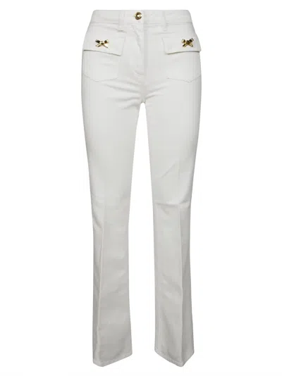ELISABETTA FRANCHI ELISABETTA FRANCHI TAILORED WHITE JEANS WITH FLARED HEM