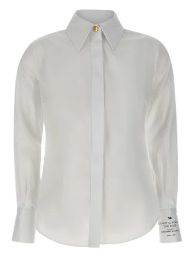 ELISABETTA FRANCHI TAILORED WHITE SHIRT WITH CLASSIC COLLAR