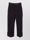 Elisabetta Franchi Tailored Wide Leg Cropped Trousers In Black