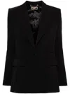 Elisabetta Franchi Single-breasted Crepe Blazer In Black