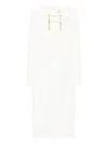 Elisabetta Franchi Fitted Mini Dress With Long Sleeves And Tassels In Multi