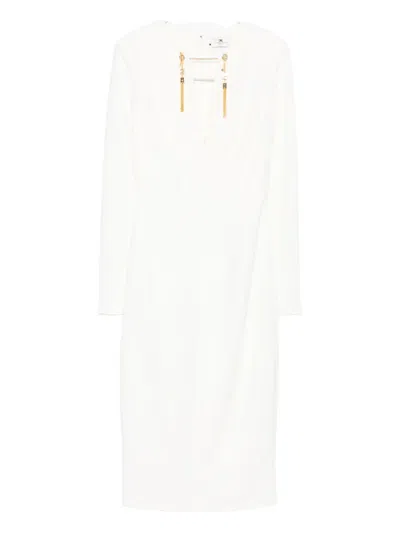 Elisabetta Franchi Tassel-embellished V-neck Dress In Multi