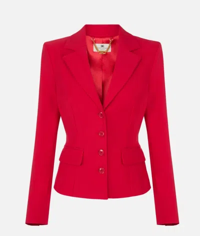 Elisabetta Franchi Technical Fabric Jacket In Red