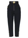 Elisabetta Franchi Tailored Pants With Unique Belt Detail In Black