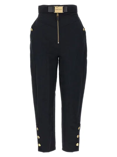 Elisabetta Franchi Technical Sailing Pants In Black
