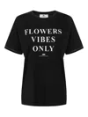 Elisabetta Franchi Jersey T-shirt With Print And Satin Bands In Black