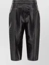 Elisabetta Franchi Textured Bermuda Shorts Featuring Pockets In Black