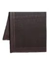 Elisabetta Franchi Textured Brown Scarf With Fringed Edges In Brown
