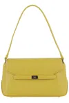 Elisabetta Franchi Textured Finish Shoulder Bag With Logo-embellished Strap