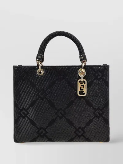 ELISABETTA FRANCHI TEXTURED FINISH TOTE WITH TOP HANDLE
