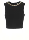 Elisabetta Franchi Textured Geometric Pattern Black Sweater In Black