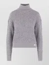 Elisabetta Franchi Sequin-embellished High-neck Sweater In Gray