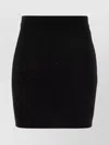 Elisabetta Franchi Textured Mini Skirt Gold Button Accents In Black