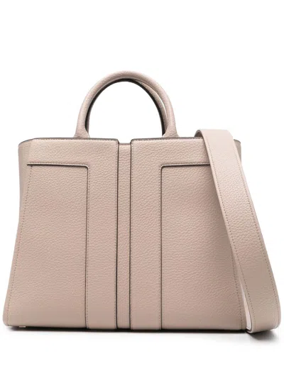 Elisabetta Franchi Textured Tote Bag In Neutrals