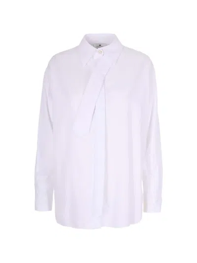 Elisabetta Franchi Tie Detailed Regular Fit Shirt In White