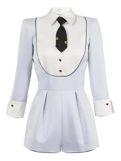 Elisabetta Franchi Tie Duchess-detail Jumpsuit In White