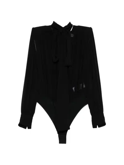 Elisabetta Franchi Tie-neck Bodysuit In Black