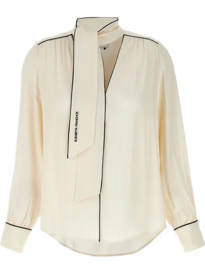 ELISABETTA FRANCHI TIE-NECK GEORGETTE BLOUSE