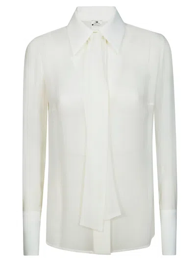 Elisabetta Franchi Tie Shirt In White