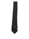Elisabetta Franchi Black Twill Tie With Logo Ribbon  In Black