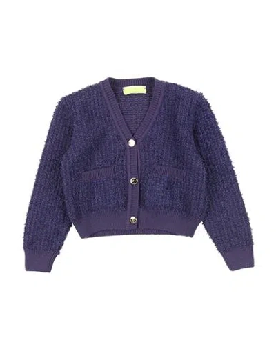Elisabetta Franchi Babies'  Toddler Girl Cardigan Purple Size 3 Polyamide