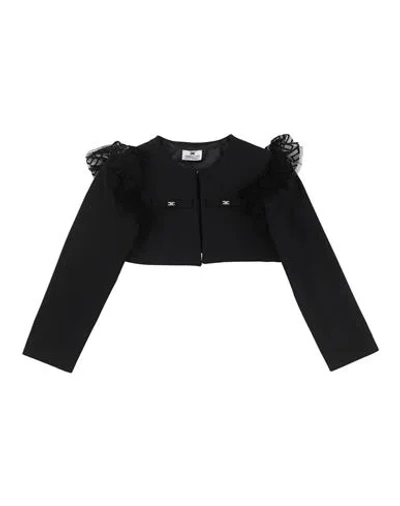Elisabetta Franchi Babies'  Toddler Girl Jacket Black Size 5 Polyamide, Elastane