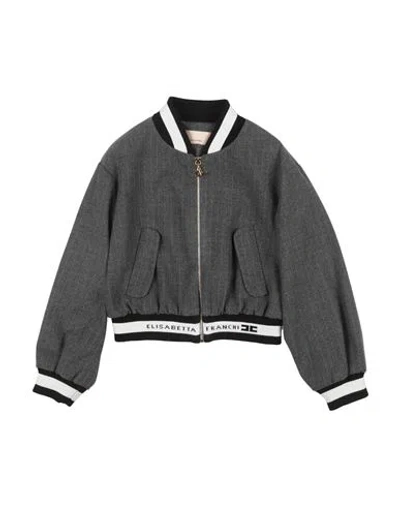 Elisabetta Franchi Babies'  Toddler Girl Jacket Lead Size 6 Polyester, Viscose, Elastane, Polyamide In Gray