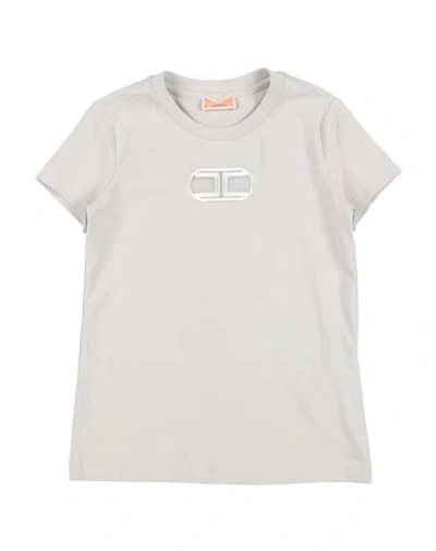 Elisabetta Franchi Babies'  Toddler Girl T-shirt Light Grey Size 6 Cotton, Elastane, Polyamide