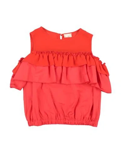 Elisabetta Franchi Babies'  Toddler Girl Top Tomato Red Size 6 Cotton, Elastane, Polyester