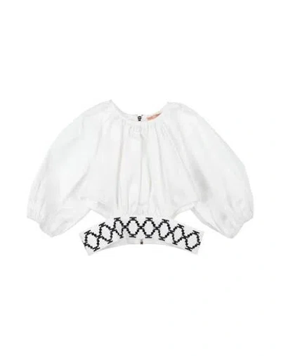 Elisabetta Franchi Babies'  Toddler Girl Top White Size 4 Cotton, Elastane