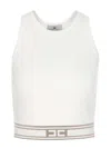 Elisabetta Franchi Contrasting-band Tank Top In White