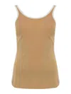 Elisabetta Franchi Viscose Top With Logo Bands In Brown