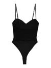 Elisabetta Franchi Ruched-panel Bodysuit In Black
