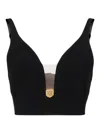 Elisabetta Franchi V-neck Crepe Bralette In Black