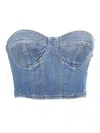 Elisabetta Franchi Denim Bustier Top