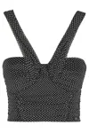 Elisabetta Franchi Draped Off-shoulder V-neck Cropped Top