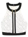 Elisabetta Franchi Monogram-pattern Halterneck Top