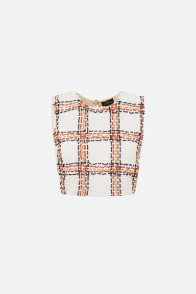 Elisabetta Franchi Top Beige In Multicolore