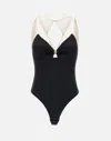 Elisabetta Franchi V-neckline Bodysuit Maxi Bow Effect In Black