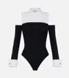 Elisabetta Franchi Monochrome Button-up Collared Body With Detachable Sleeves In Black