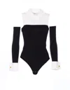 Elisabetta Franchi Monochrome Button-up Collared Body With Detachable Sleeves In Black