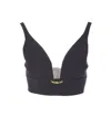 Elisabetta Franchi V-neckline Bra Model Gold Chain In Black