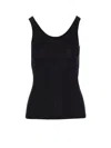 Elisabetta Franchi Fitted Scoop Neck Sleeveless Textured Top In Black