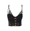 Elisabetta Franchi Top In Neoprene Con Dettagli Corsetto Nero In Black