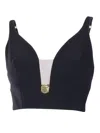 Elisabetta Franchi V-neck Crepe Bralette In Black
