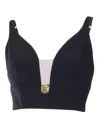 Elisabetta Franchi V-neck Crepe Bralette In Black