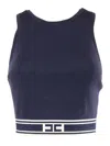 Elisabetta Franchi Blue Tricot Top In Blue